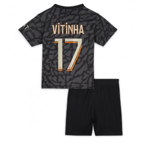 Paris Saint-Germain Vitinha Ferreira #17 Tredje trøje Børn 2023-24 Kort ærmer (+ korte bukser)